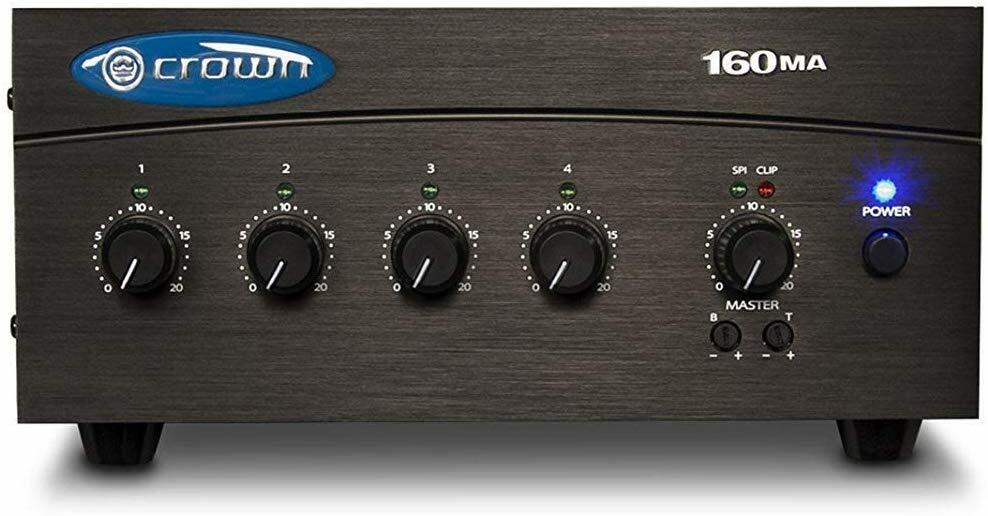 Crown Commercial/ Restaurant 160MA 4 Input 60 Watt 70 Volt 8 Ohm Mixer Amplifier