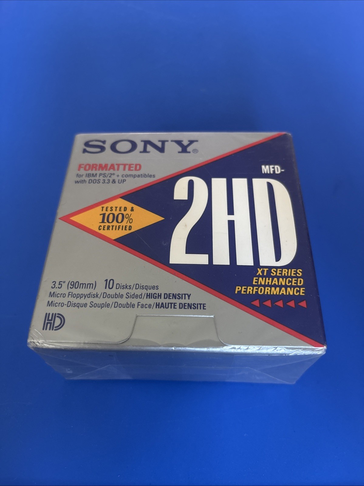 NEW SEALED Sony 2HD Floppy Diskettes IBM Formatted 1.44 MB 3.5 Inch, 10 Pack