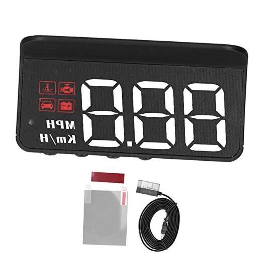 Car, HUD Display Windshield Projector Multi‑Function Gauge Warning Alarm