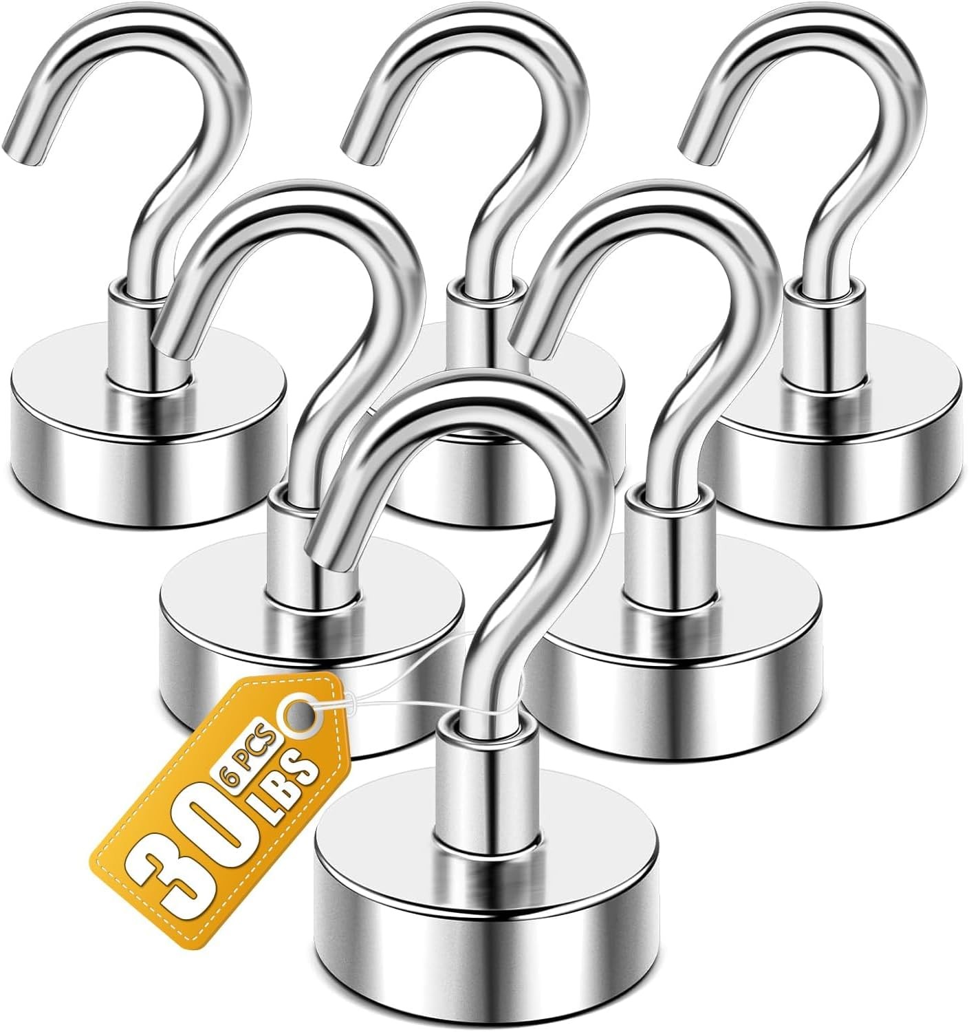 Magnetic Hooks, 30lbs 6pcs Cruise Cabin Essentials Heavy Duty N52 | Strong