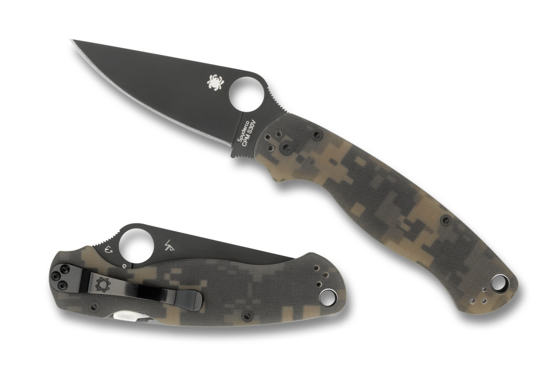 Spyderco C81GPCMOBK2 Paramilitary 2 Knife Digi Camo G-10 Handle S45V Blade