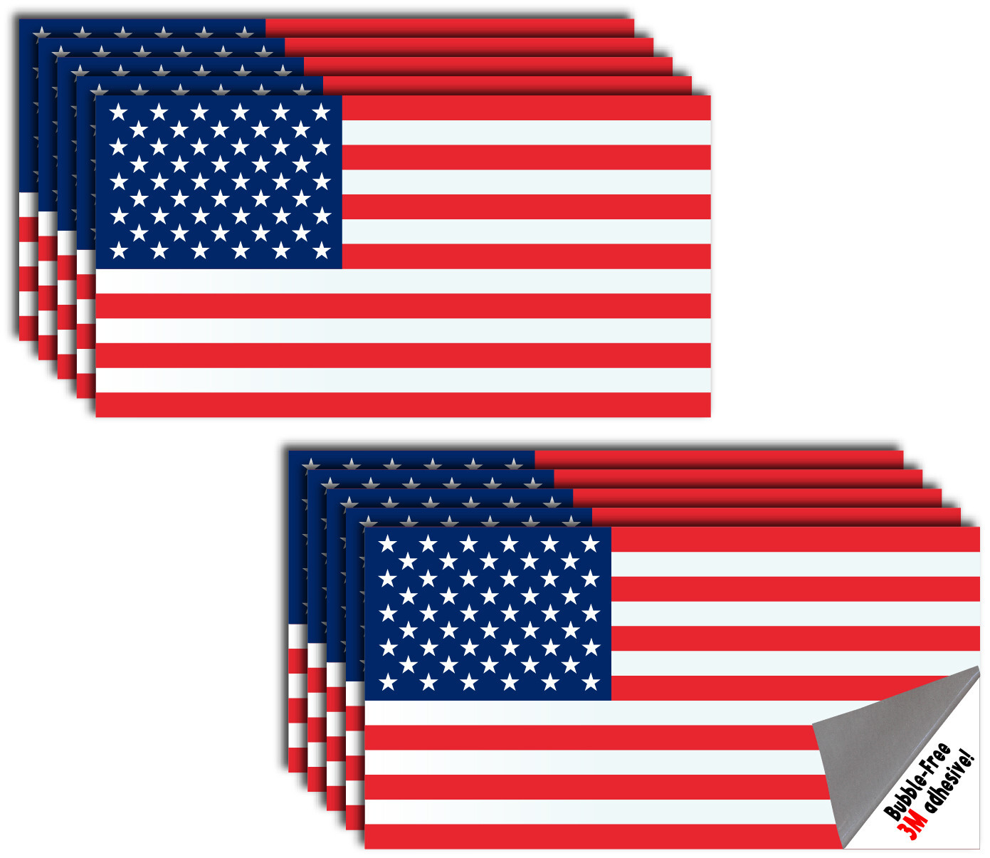 10x American Flag Decal Sticker Car Truck USA Window Bumper Patriotic 3M Vehicle