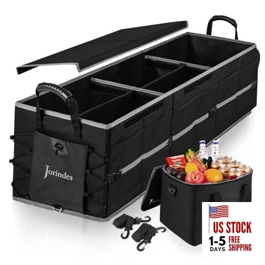 Collapsible Trunk Organizer for Car with Insulated Leak proof Cooler Bag, 3