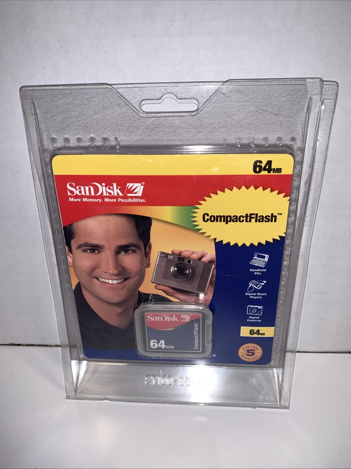 NEW Vtg 64 MB Sandisk Compactflash SDCFB-64-455 Memory Card Factory Sealed