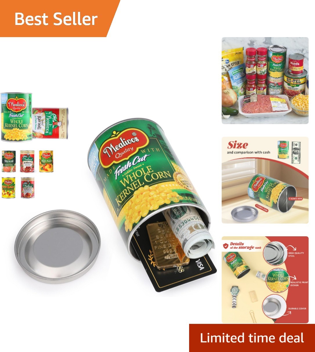 Disguised Can Diversion Safe - Portable Hidden Storage for Cash & Jewelry