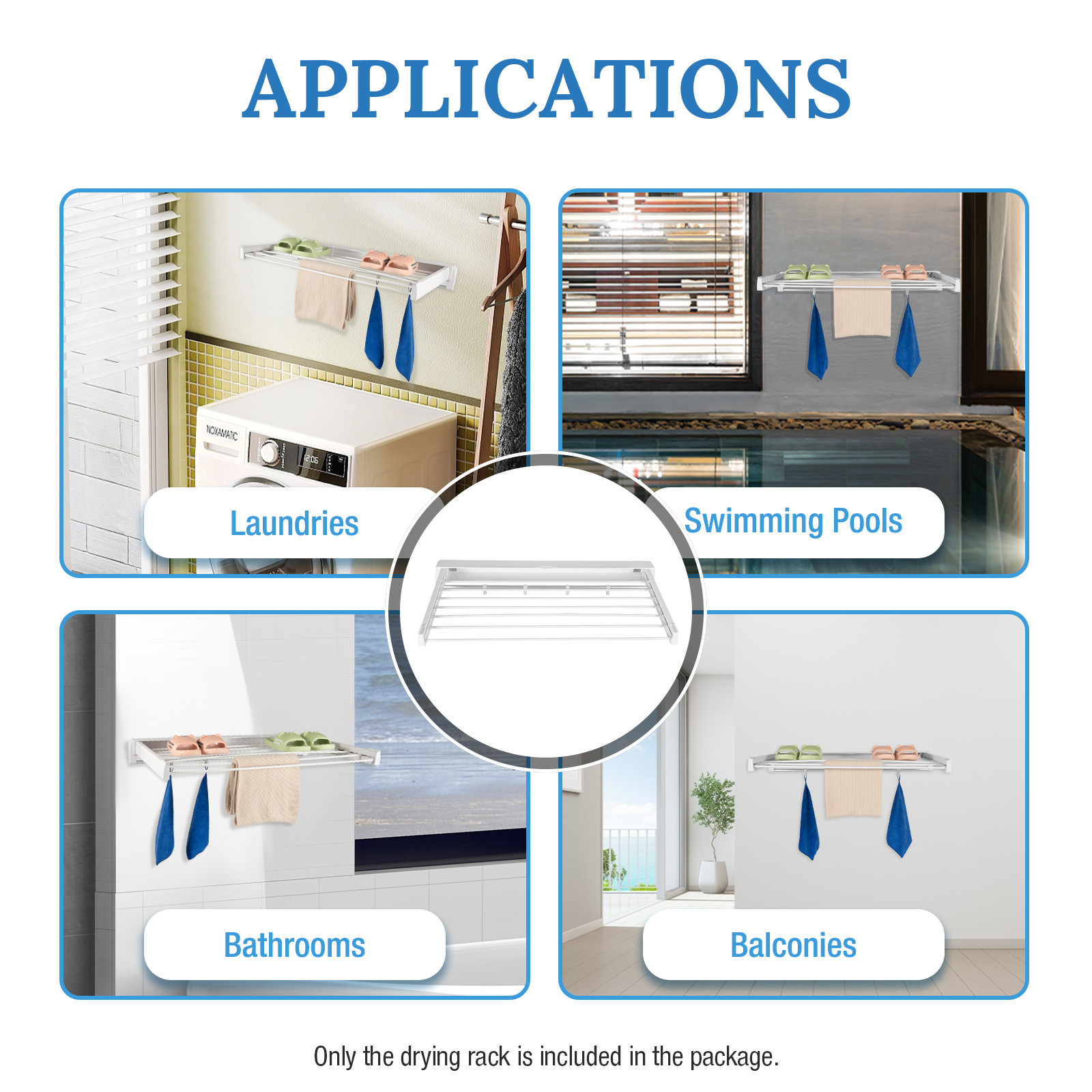 Wall-mounted Laundry Clothes Storage Dryer Hanger Retractable Drying Rack