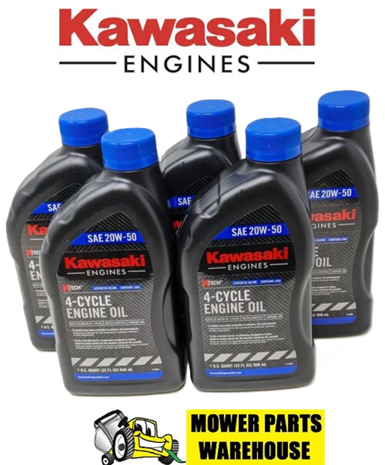 5 Genuine Kawasaki 99969-6298 20W50 Oil OEM K-Tech Engine Motor Oil 20W-50 5 Pk