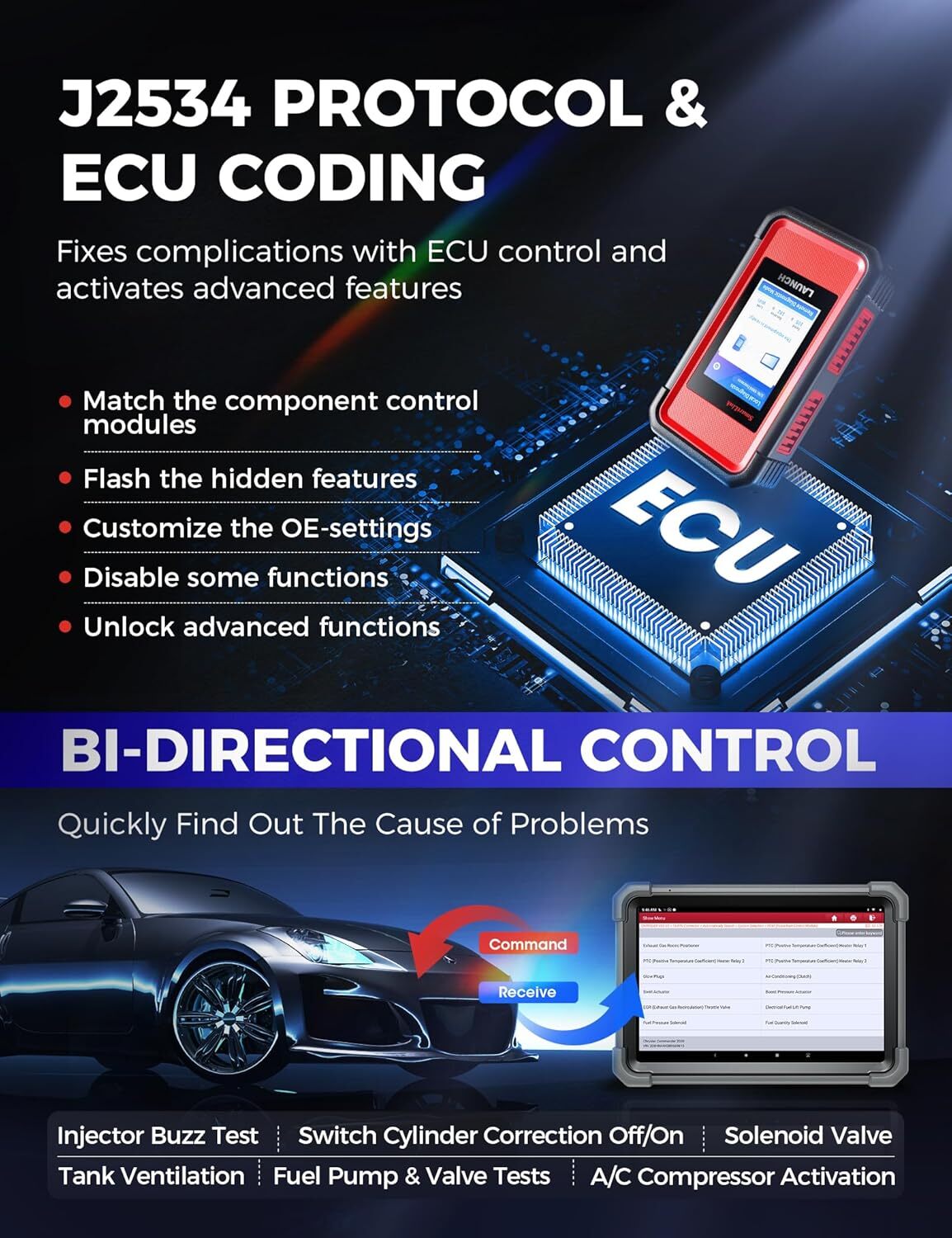 2026 LAUNCH X431 PRO3S+ Elite PAD7 Car Diagnostic Scanner Programming ECU Coding