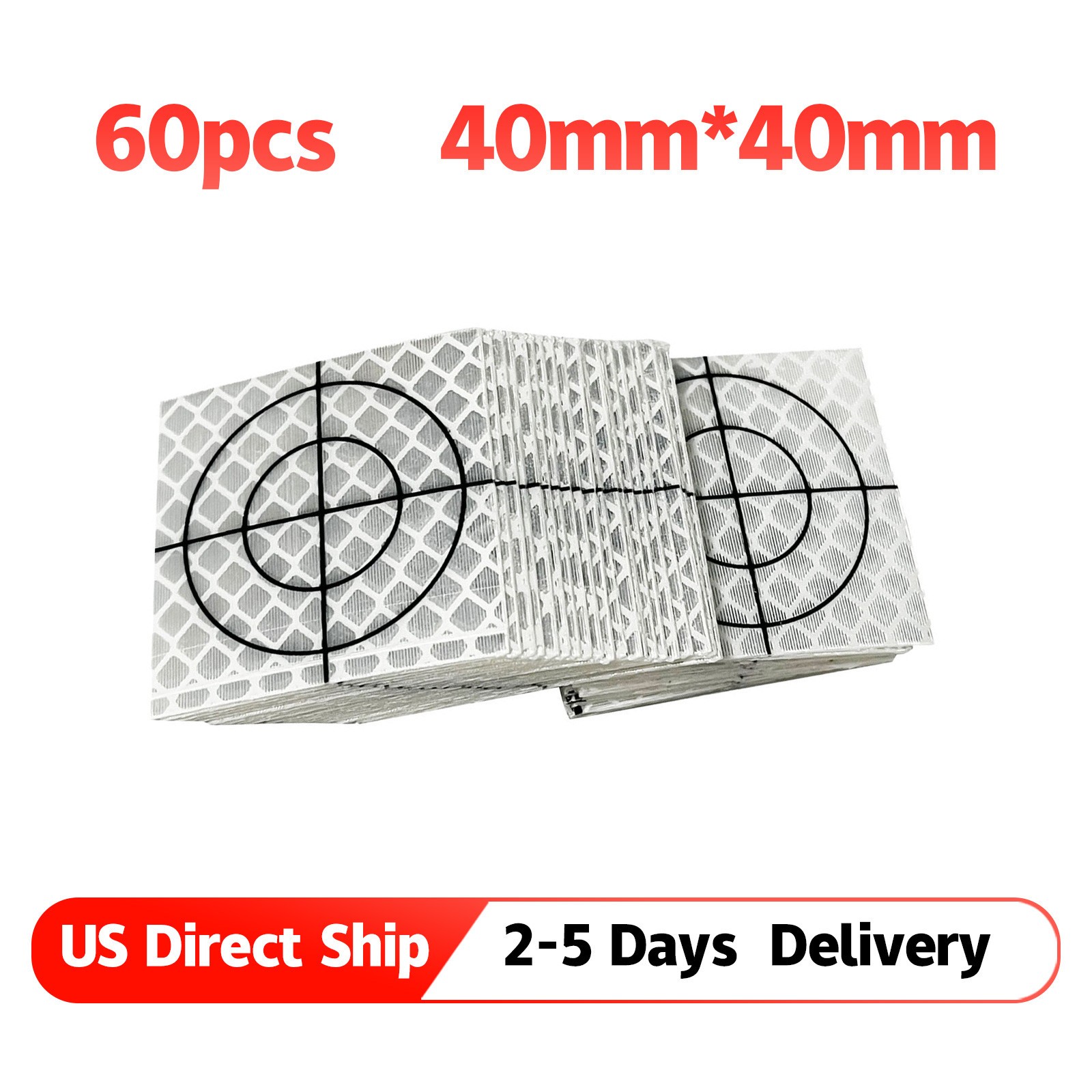 60PCS 40X40MM Reflector Targets White Paste Up Reflector For Total Stations