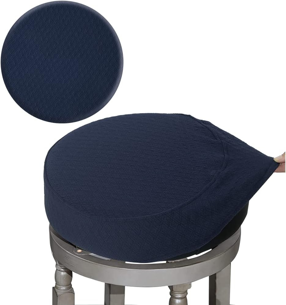 Bar Stool Covers, Luxury Fabric Dia.16-18" round Crease-Resistant Stretchy Washa