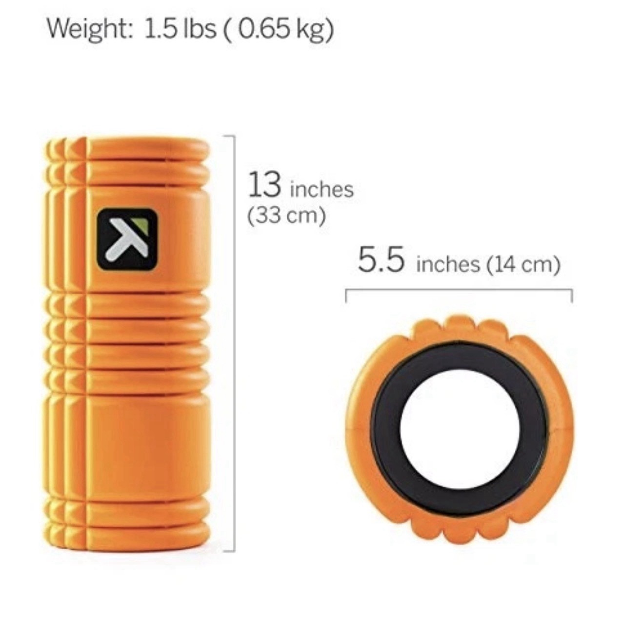 TRIGGERPOINT PERFORMANCE THERAPY GRID FOAM ROLLER 13-INCH, ORANGE - ORANGE EUC