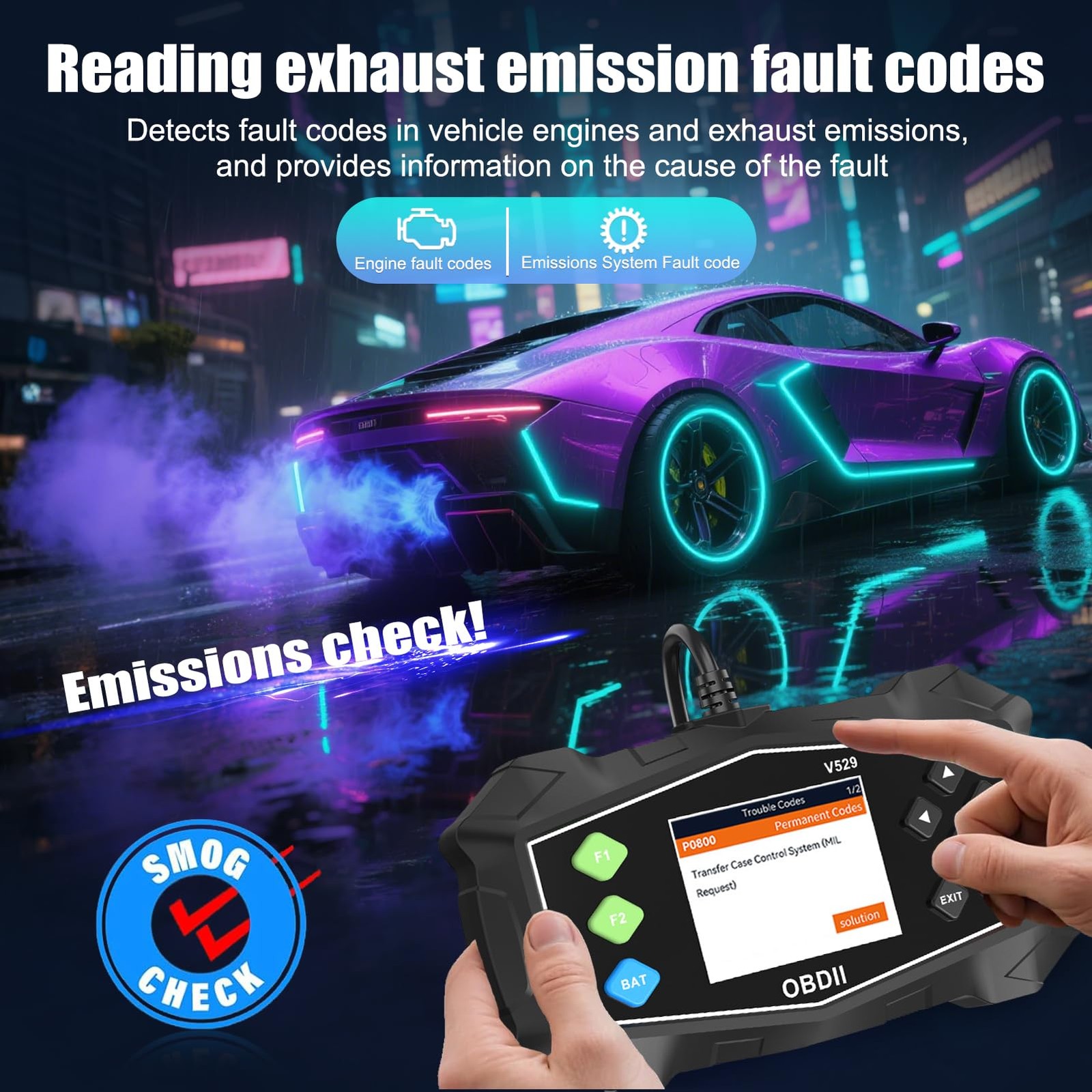 VECOONEEN OBD2 Scanner Diagnostic Code Reader,Automotive 1Pack, OBDIIBlack