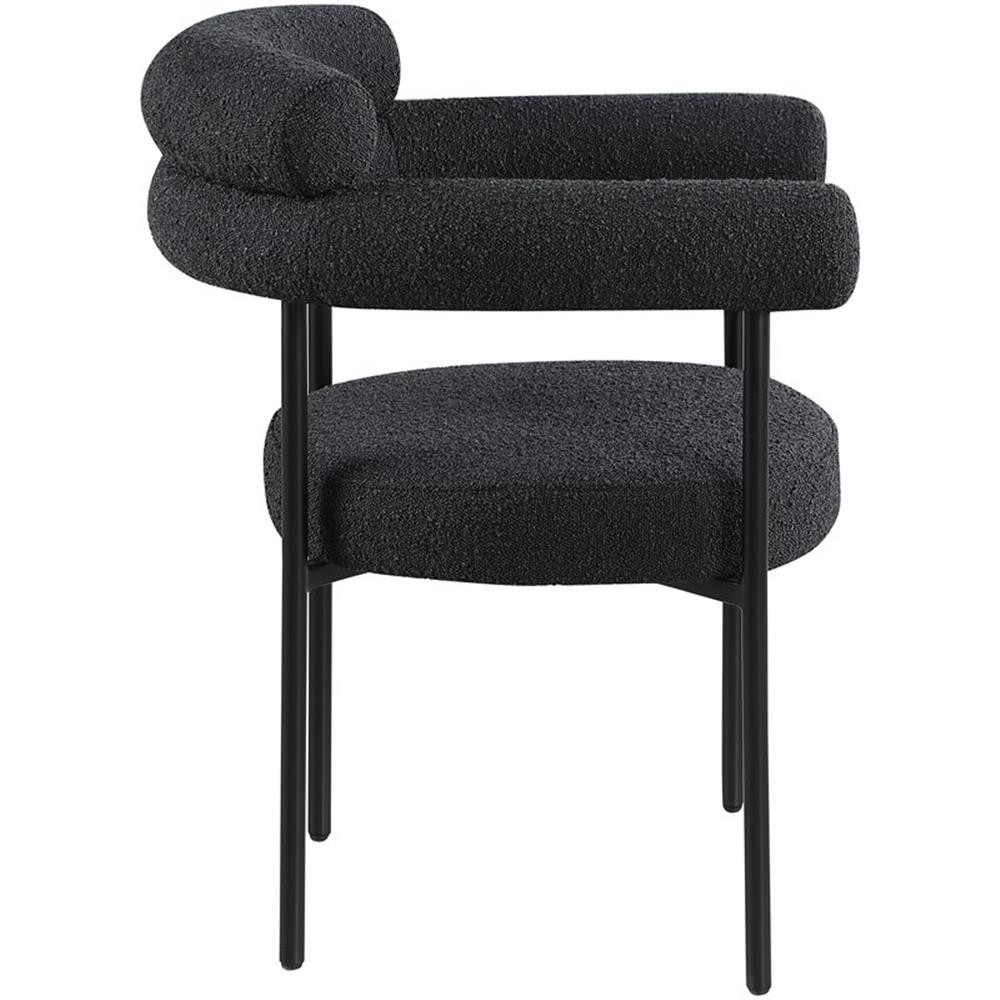 Meridian Furniture Blake Black Boucle Fabric Dining Chair Set of 2