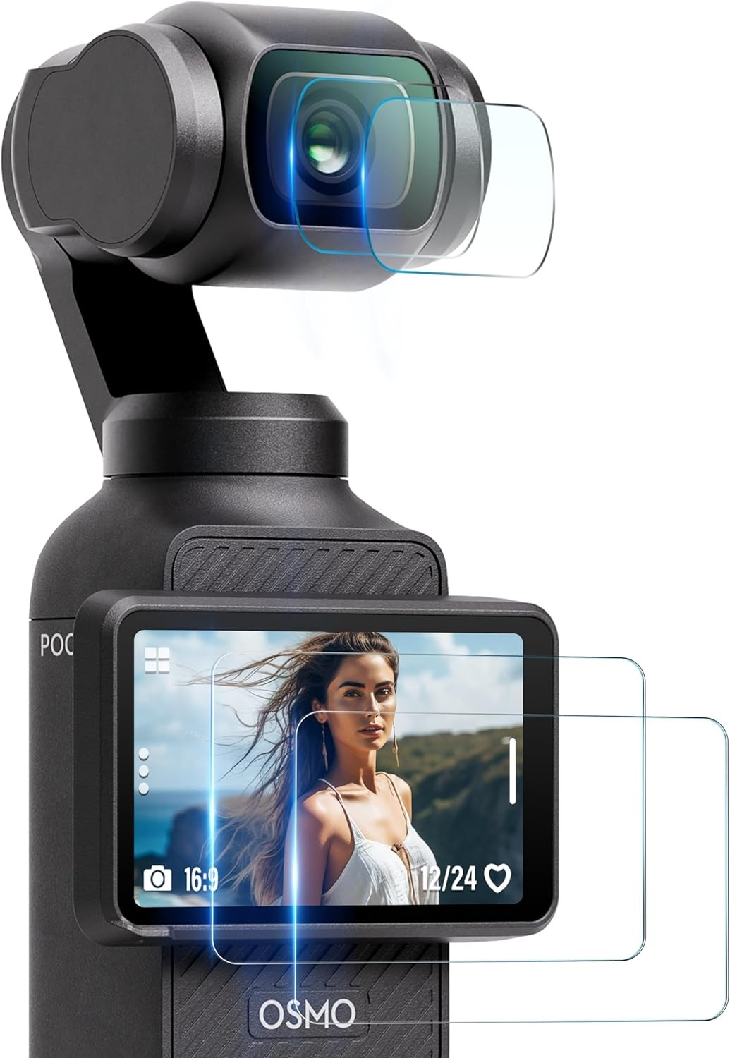 4PCS For DJI Osmo Pocket 3 Camera HD Tempered Glass Lens Film & Screen Protector