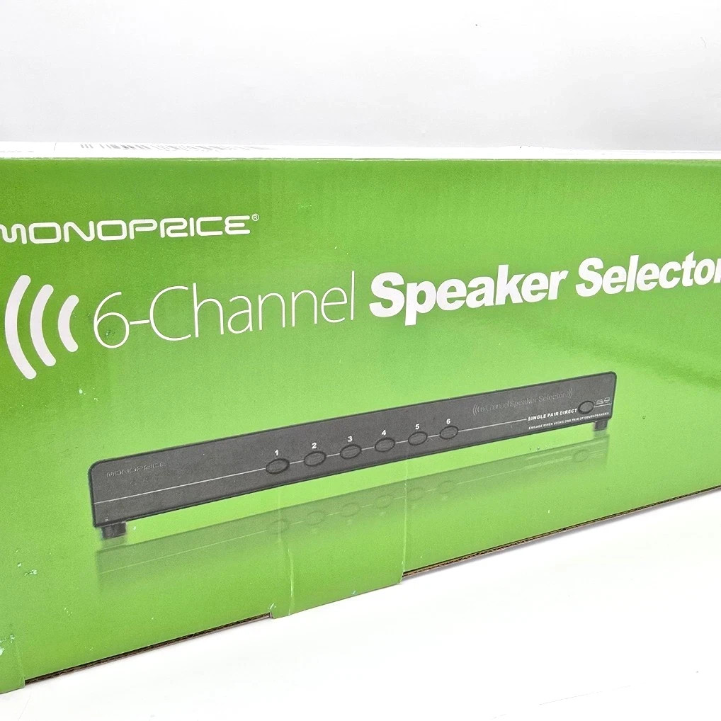Monoprice 6-Channel Speaker Selector Black Impedance Matching 140W Home Theater
