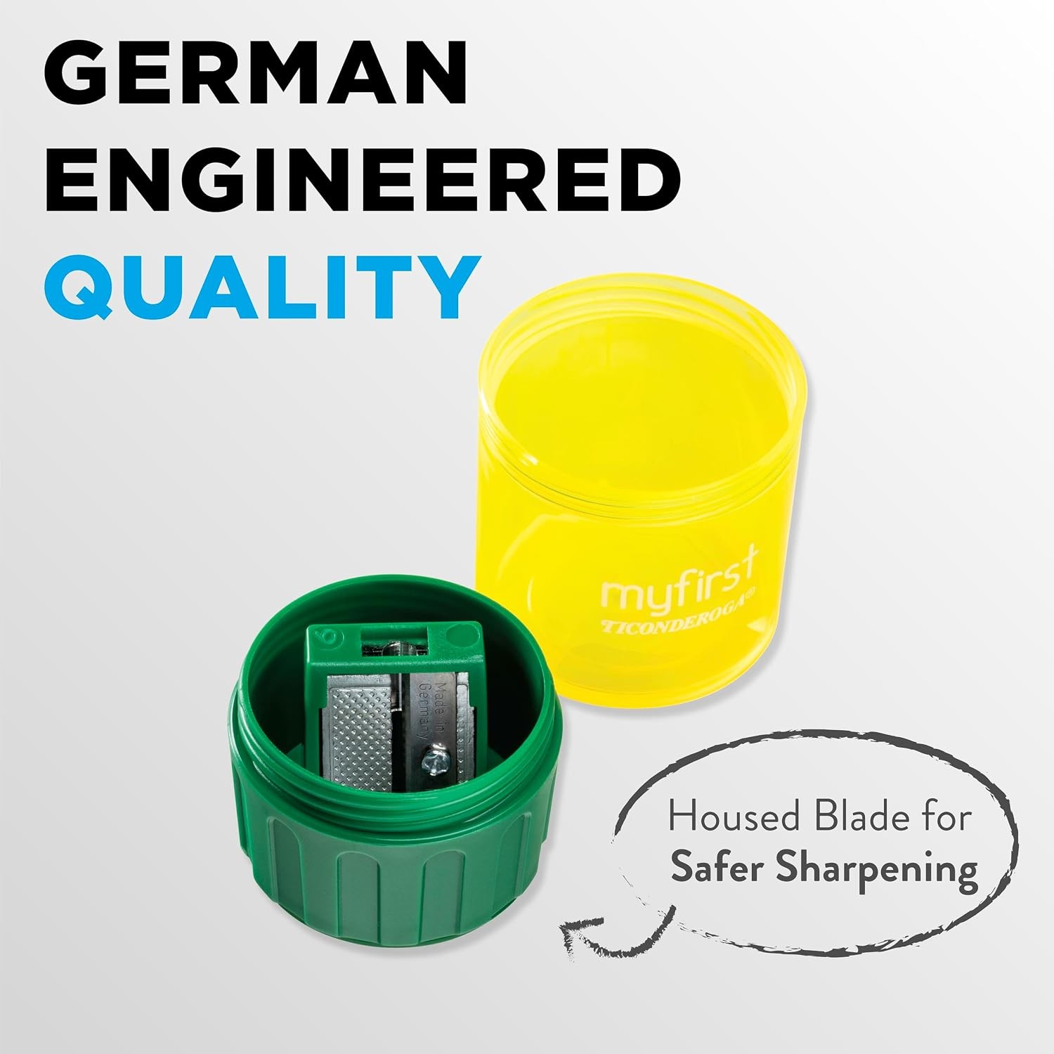 My First Pencil Sharpener, 1 Hole, Large Barrel, Yellow/Green