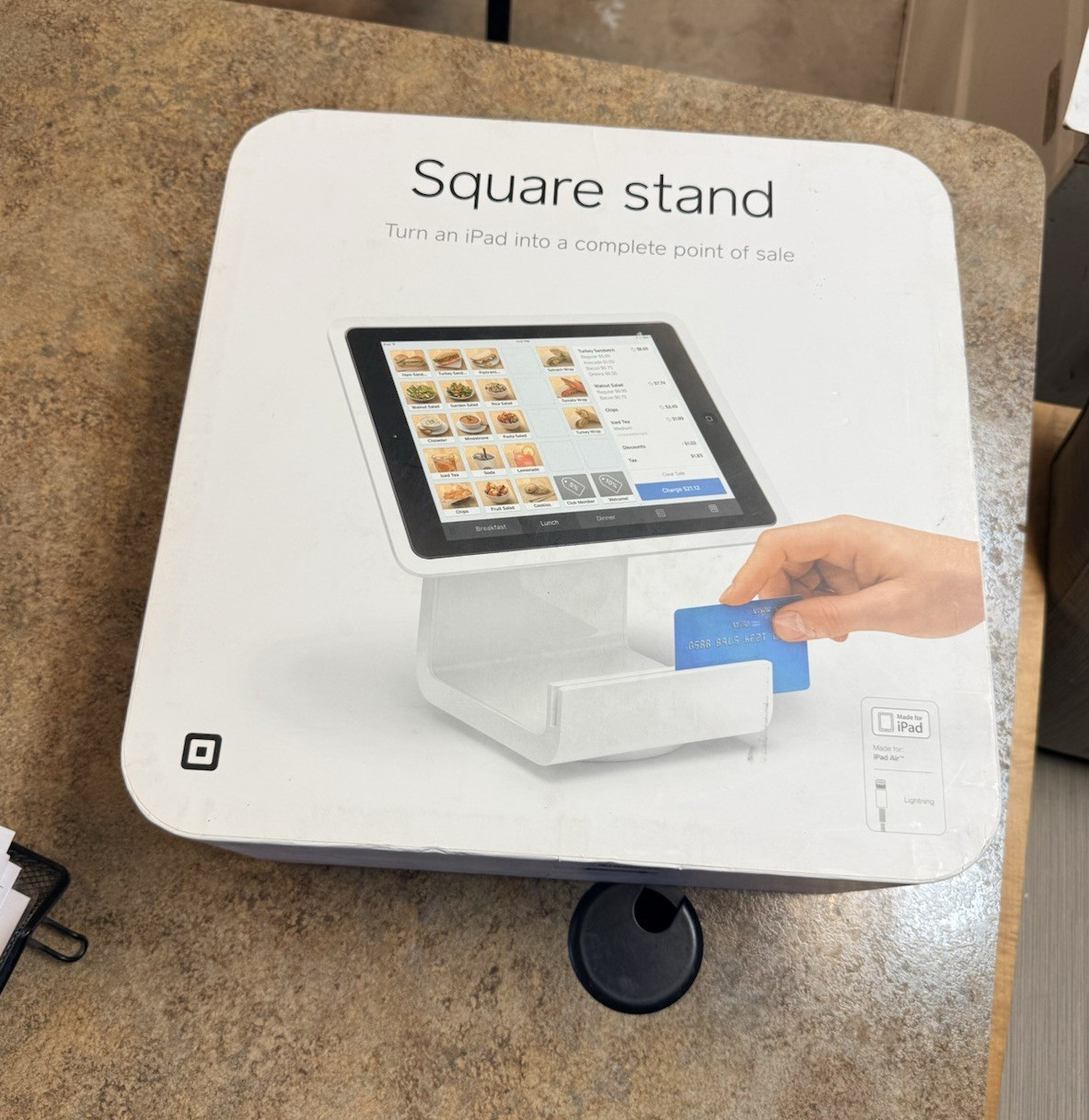 Square Stand iPad POS Tablet Stand Kit w/ Toolkit, Cables & Power Adapter