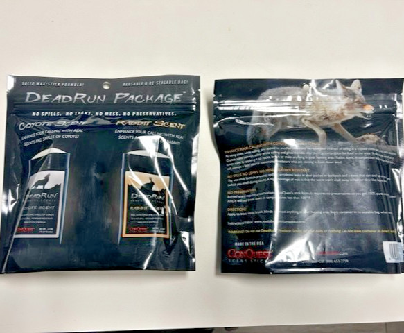 2-Conquest Scents Dead Run Coyote & Rabbit Combo Scent Pack Predator Hunting Fox