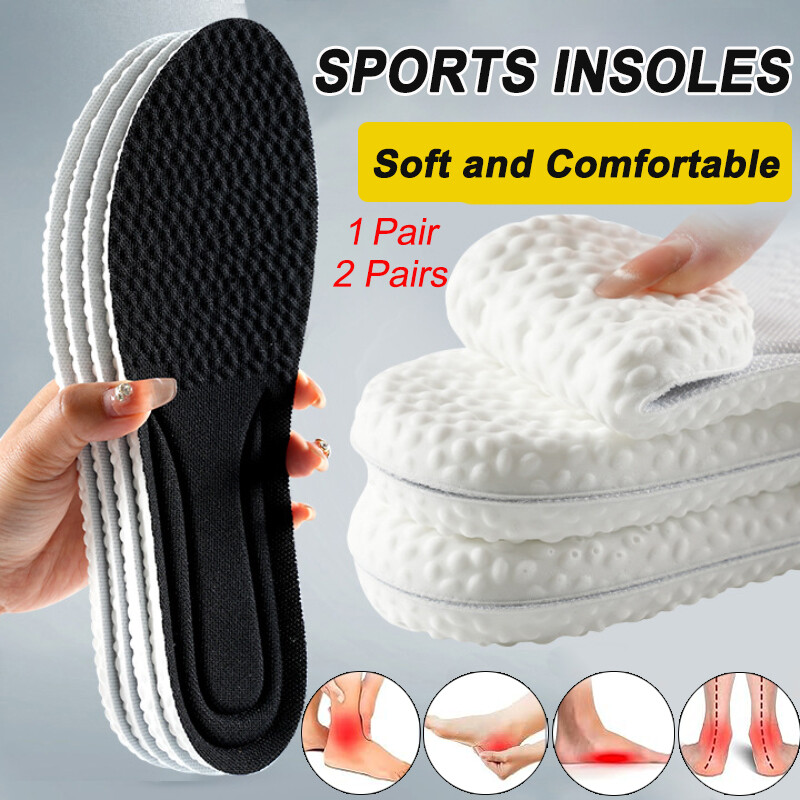 Men Women Shock Absorbing Soft Shoe Insoles Heel Pain Relief Inserts Pad Sport