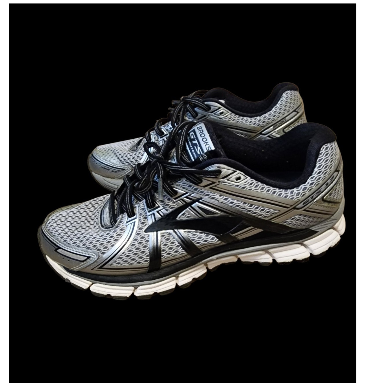 Brooks GTS Seventeen Men's Running Shoes Gray Black Mesh Size 9.5 Medium