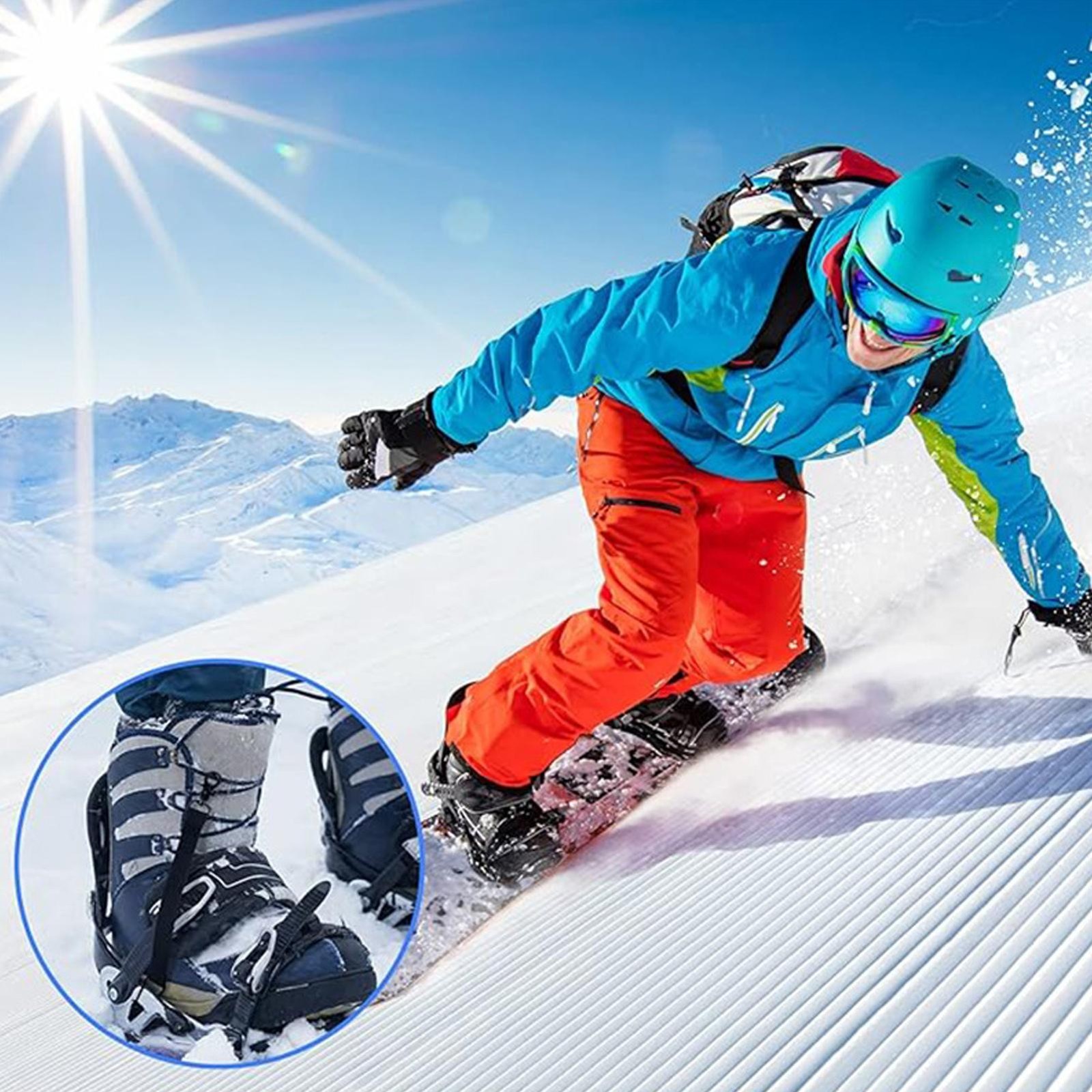 Snowboard Short Strap 2-Pieces Ski Safety Cord Replacement