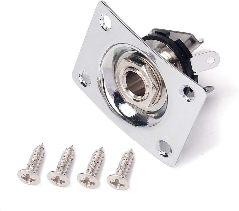 Metal 1/4" Guitar Output Jack Plate Input Jack Socket Replacement for Tele SG...