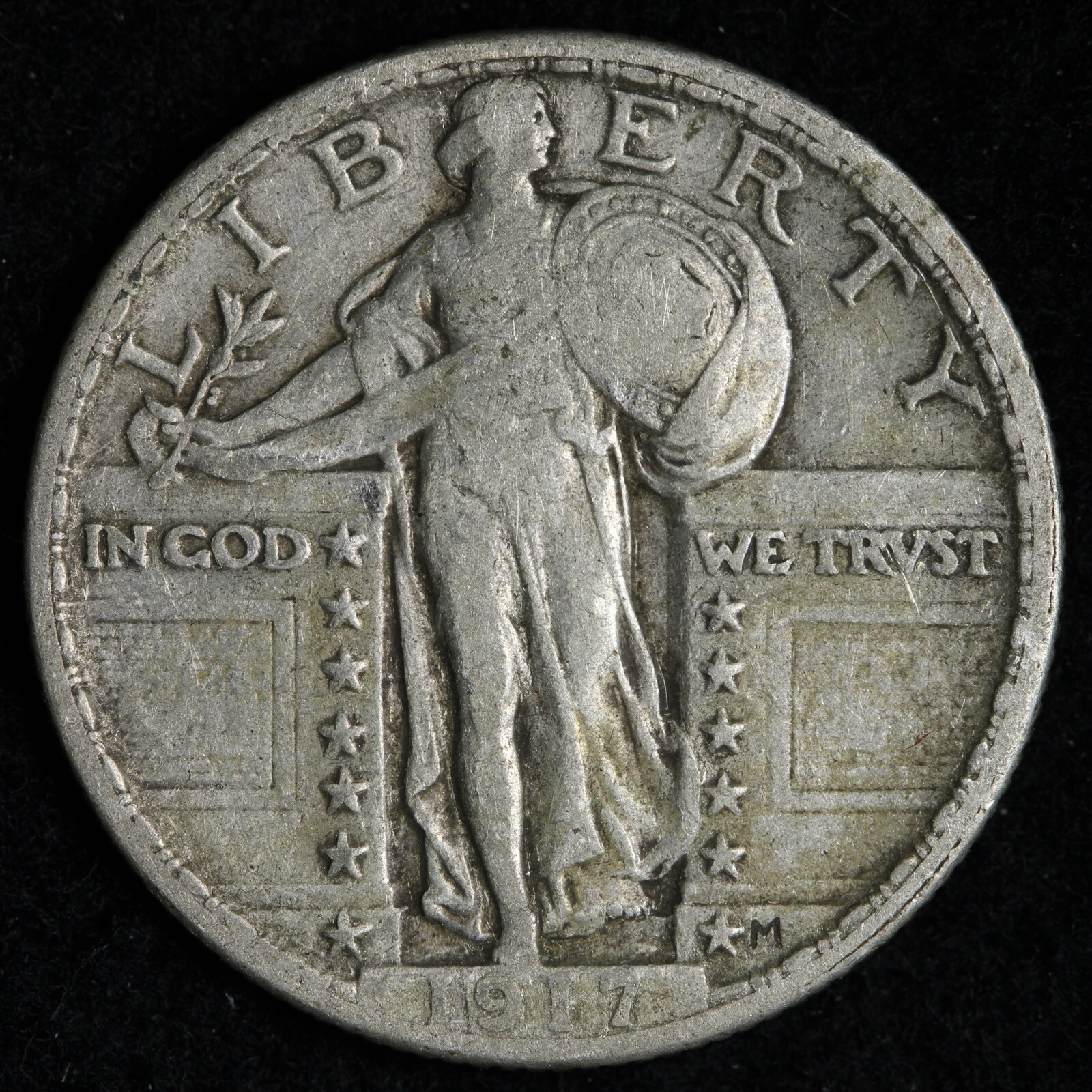 1917 TYPE 2 Standing Liberty Silver Quarter XF E192 GHN