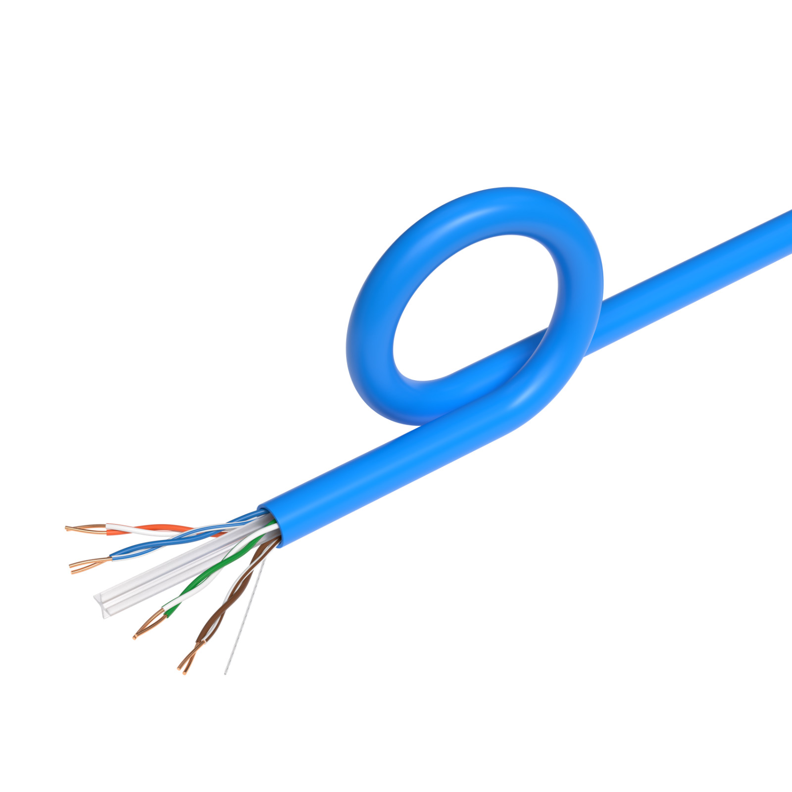 CAT6 Ethernet Cable 1000FT 23AWG CCA Network Solid Bulk Wire, Pull Box, Blue