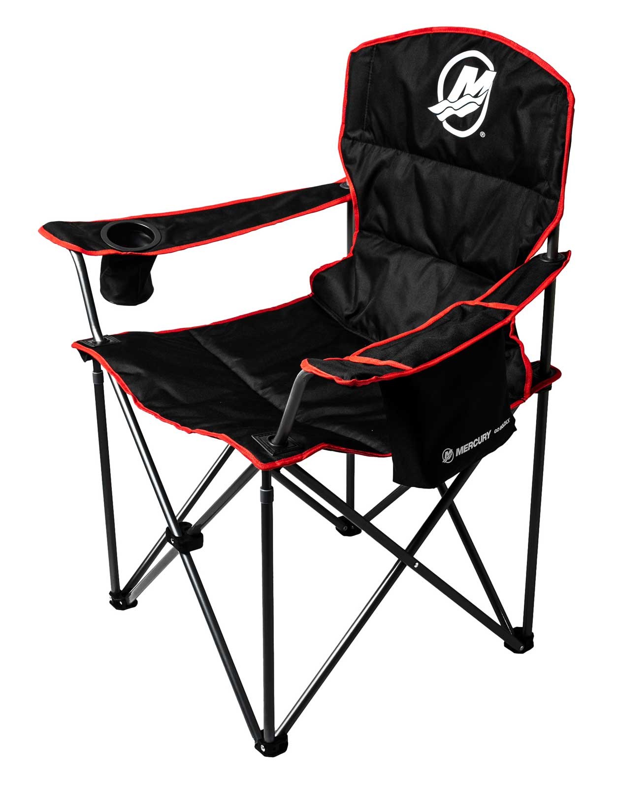 Mercury Logo Folding Camp Chair w/ Storage Bag - Black & Red MER-60005
