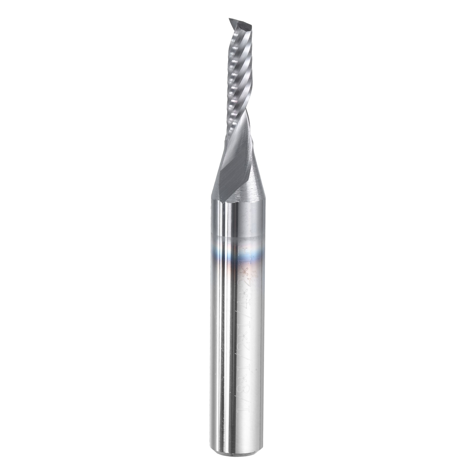 Spiral Router Bit 1/4"x1/8"x1/2"x2" AITiN Coat 1 Flute 30 Degree HRC49-51