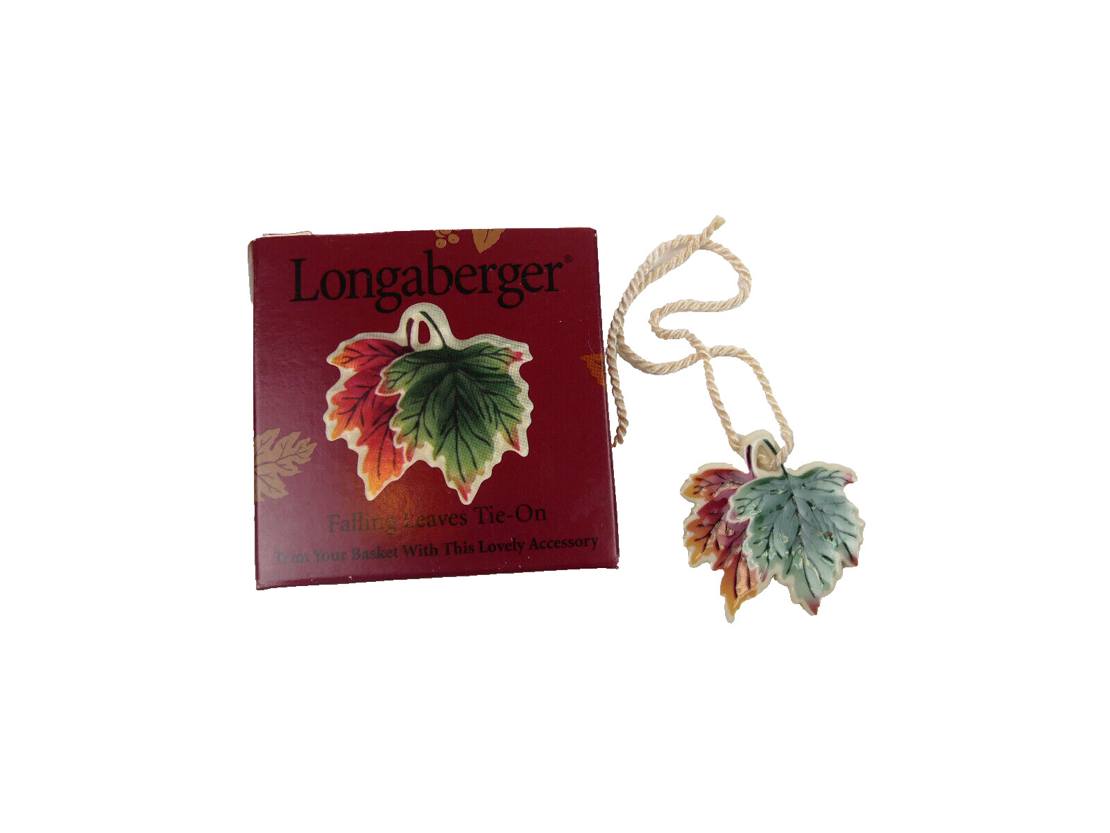 Longaberger 2001 Autumn Reflections Collection Falling Leaves Tie On NEW