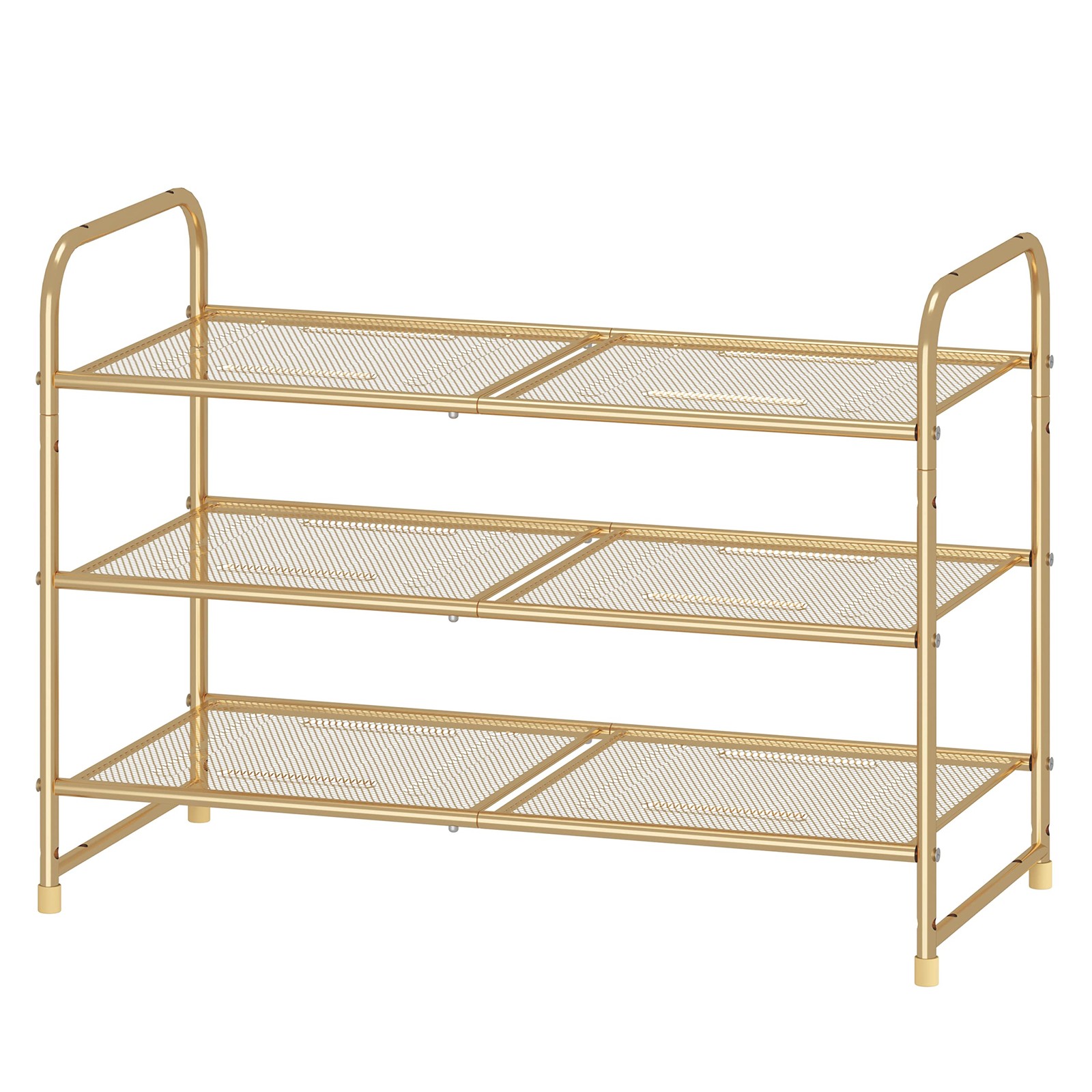 Simple Trending 3-Tier Stackable Shoe Rack, Expandable & Adjustable Shoe Shel...