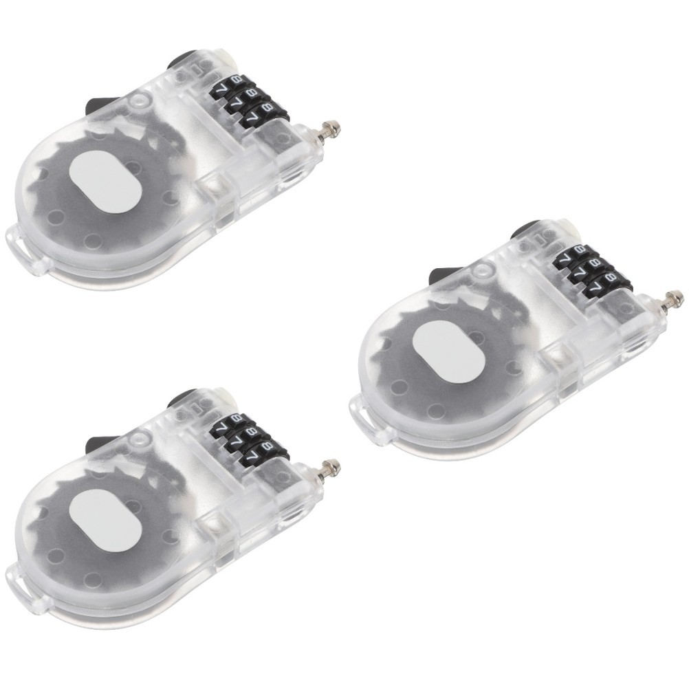 Set of 3 Retractable Snowboard Lock Mountain Bike Anti Theft Handlebar