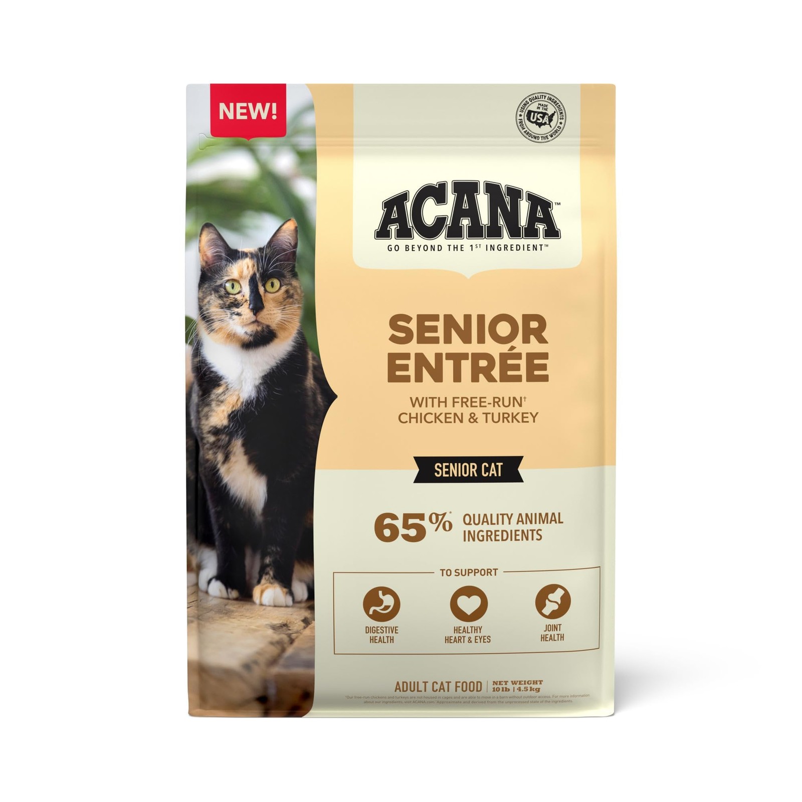 ACANA Senior Entree Dry Cat Food, Chicken Turkey & Duck, 10lb Bag