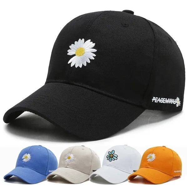 Daisy "Make a Wish" Flower Baseball Cap, Flower, Spring Summer, Happy, Casual