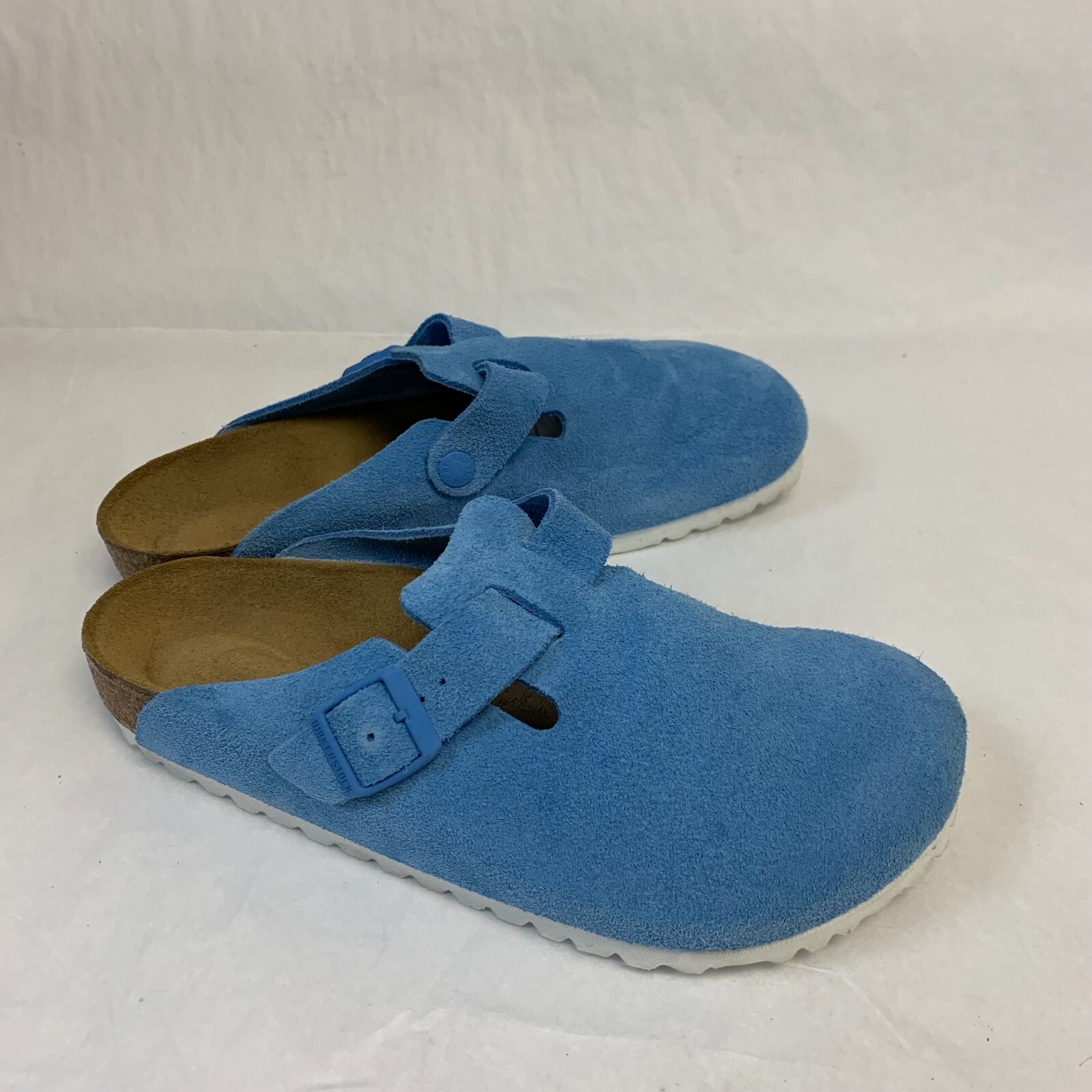 Birkenstock New w/ Box Boston Sky Blue Suede Leather Regular Width Select Size