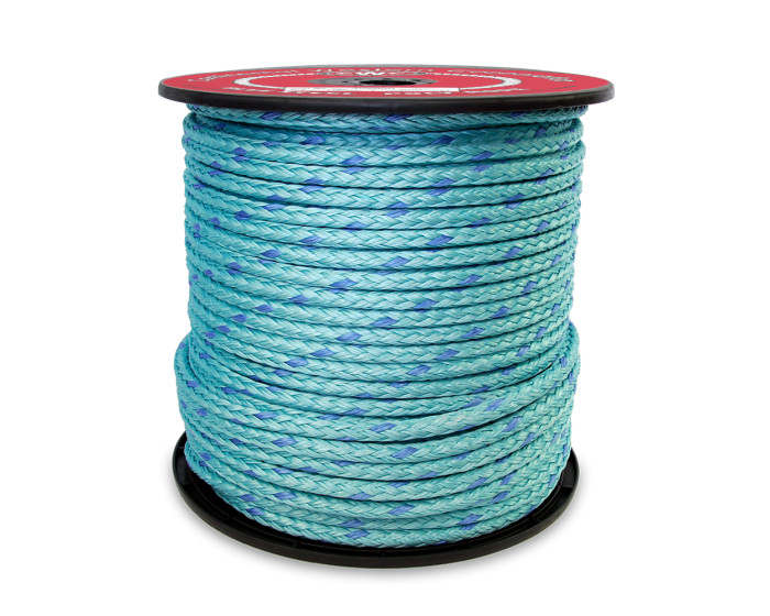 CWC 12-STRAND BLUE STEEL™ ROPE - 5/16" X 600' TEAL W/DK BLUE TRACER
