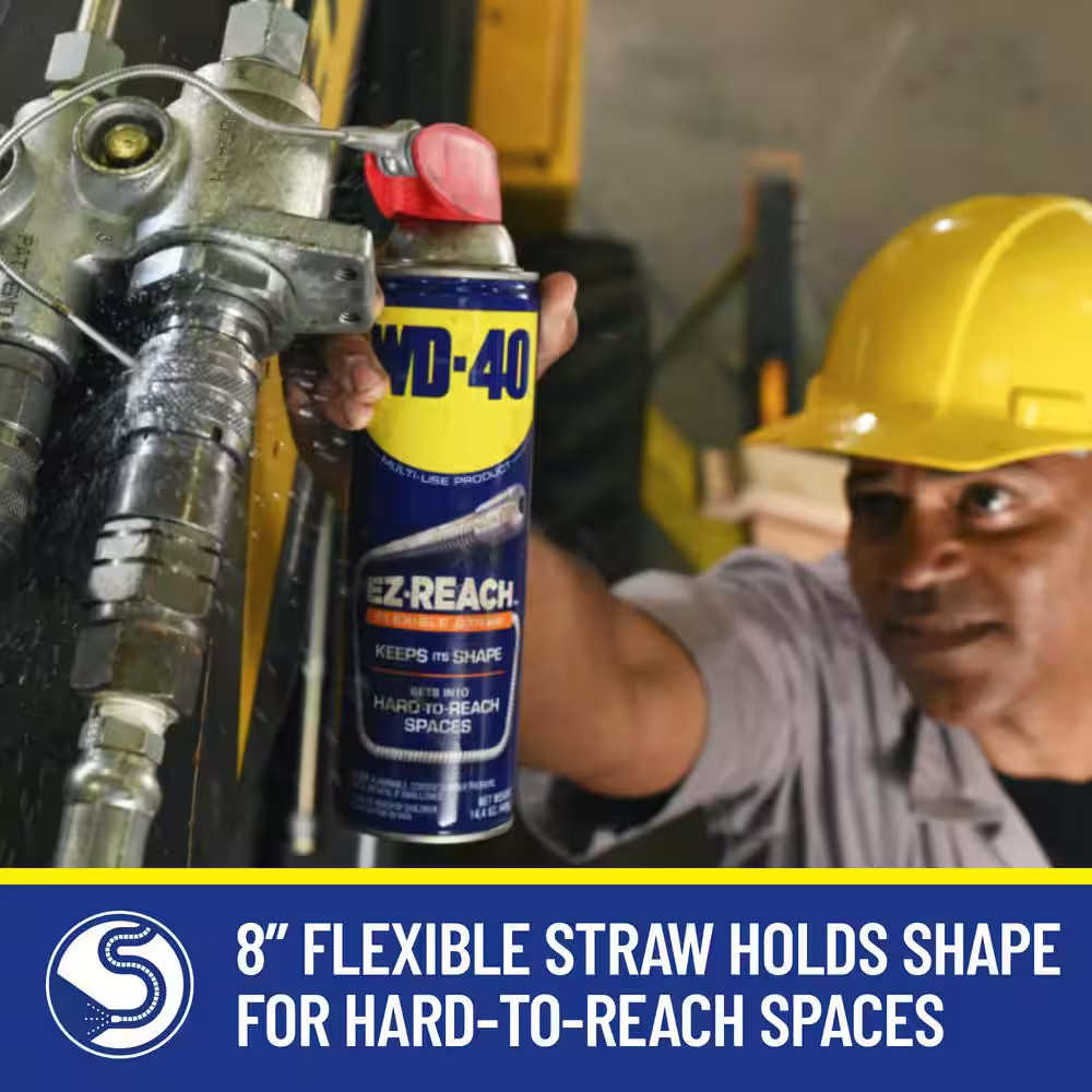 NEW 14.4 oz. Multi-Purpose Lubricant with 8" Flexible Straw for Tight Spaces