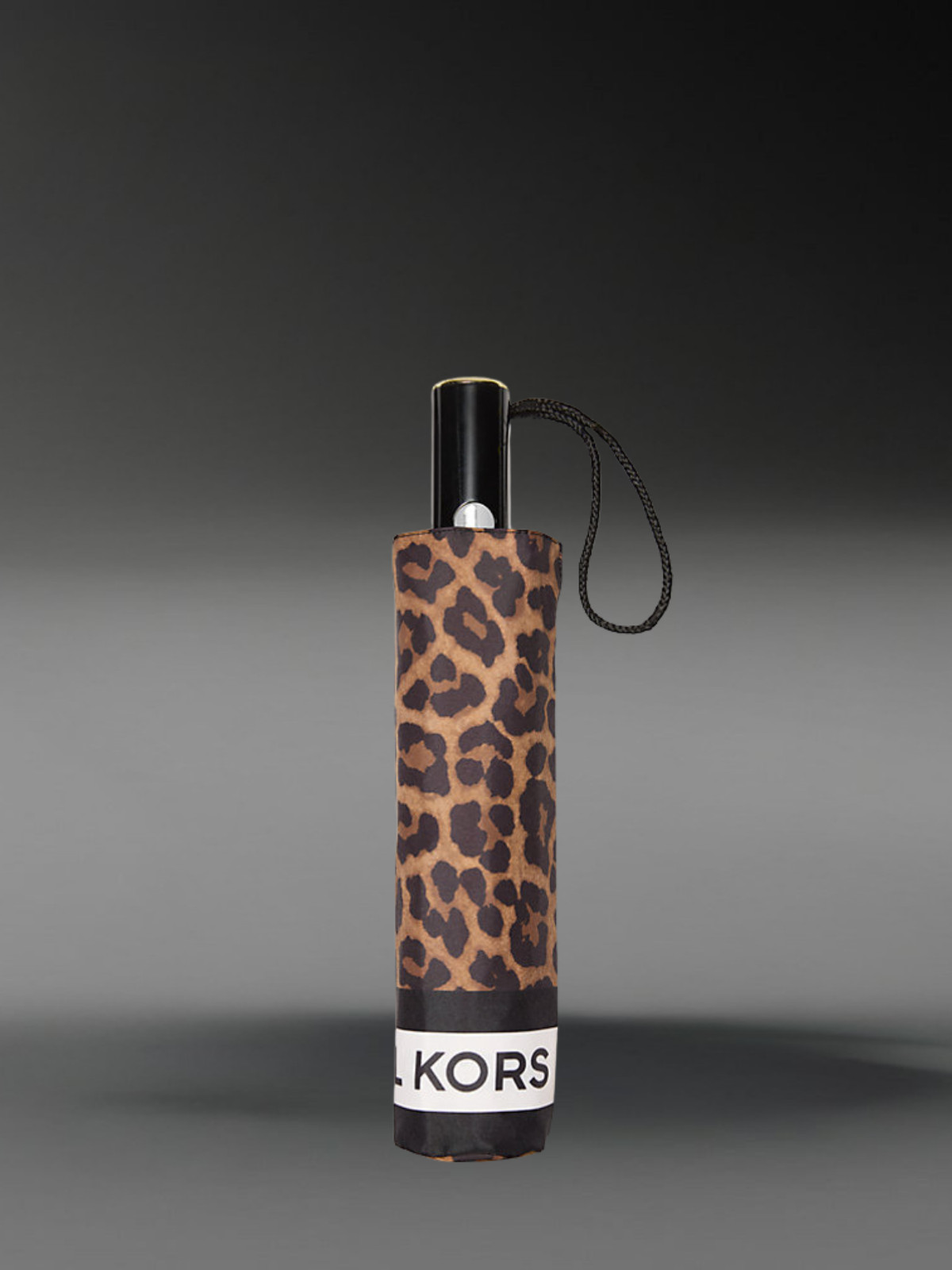 Michael Kors Women Fashion Compact Leopard Print Folding Umbrella Butterscotch