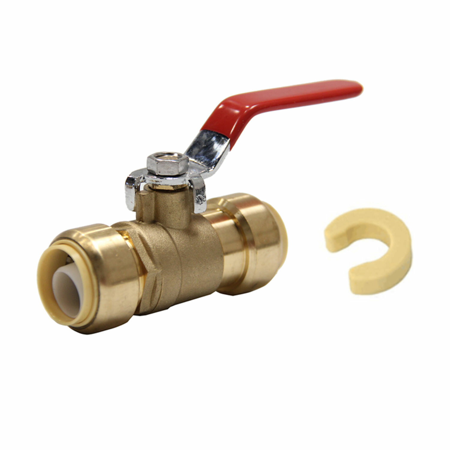 EFIELD1/2"  PUSH FIT BALL VALVE  FULL PORT LEAD FREE BRASS & DISCONNECT KEY