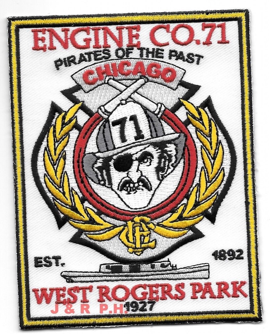 Chicago  Engine - 71  "Pirates of Past", Illinois (3.5" x 4.5" size) fire patch