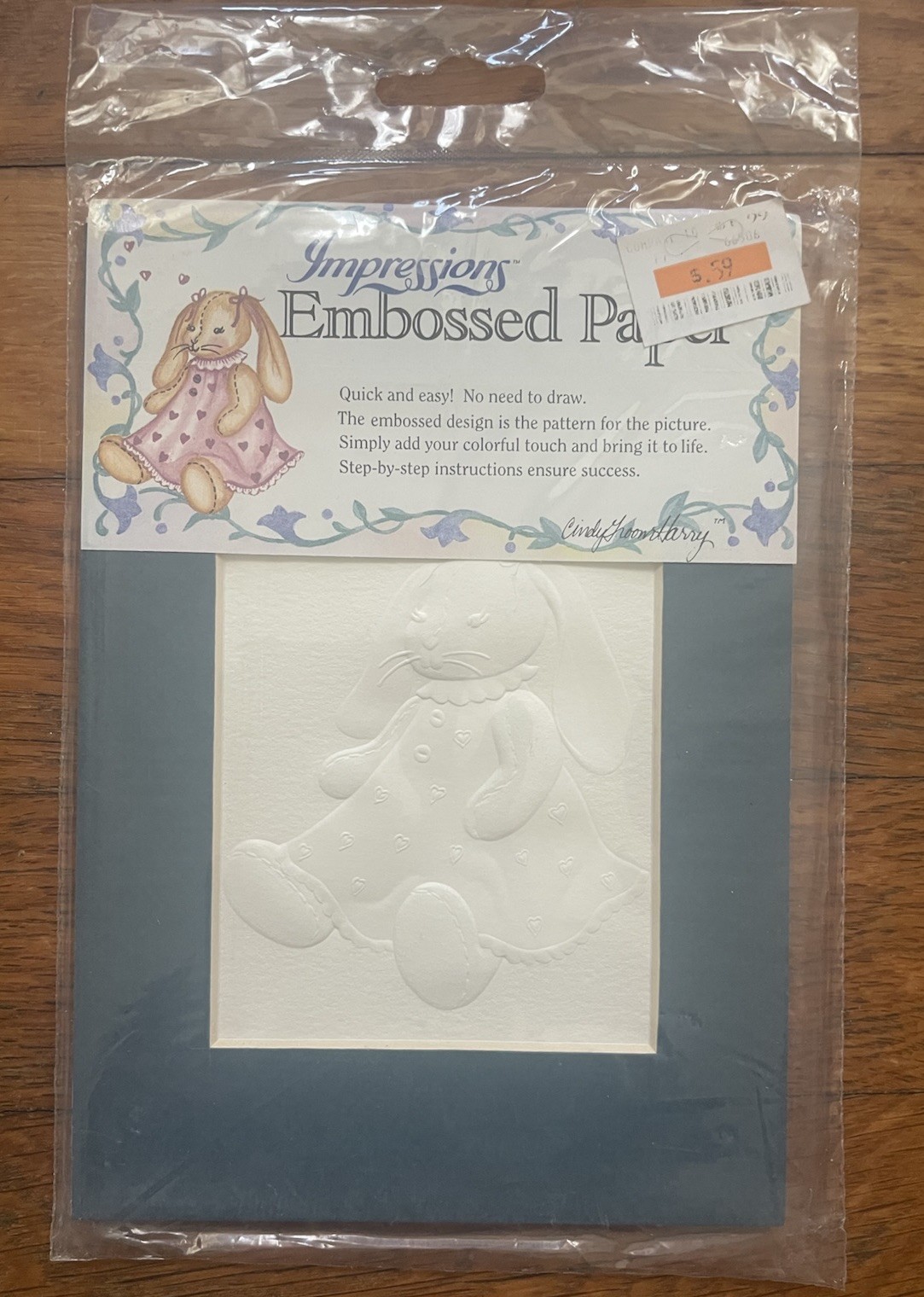 Vintage Impressions Embossed Paper BUNNY RABBIT Figure DIY Paint & Frame~~NIP!!