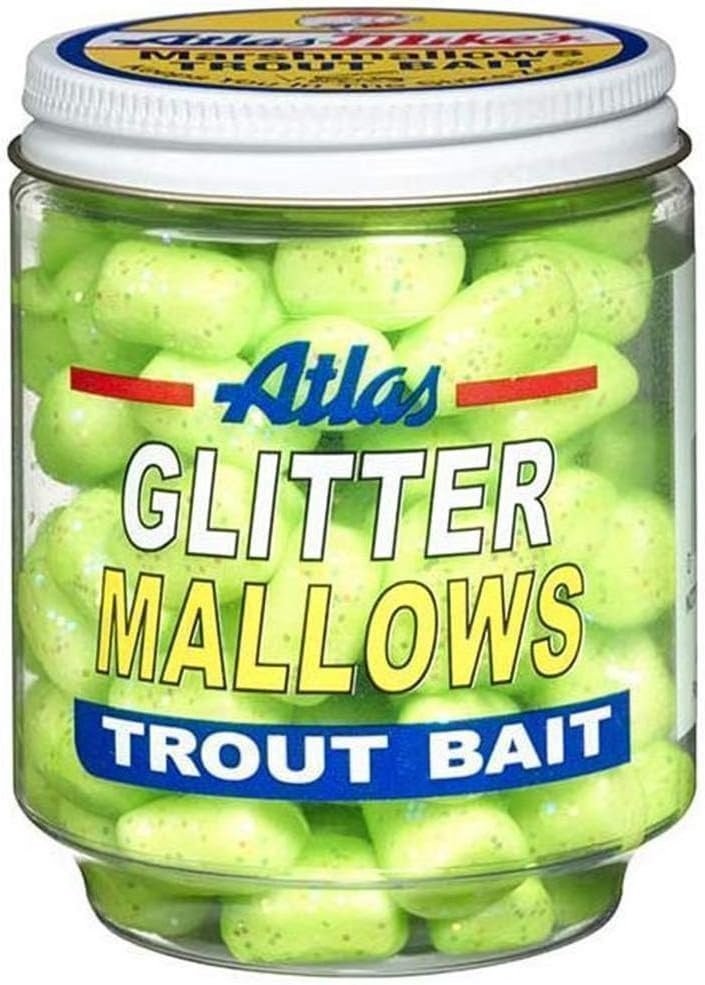 Atlas Mike's 32039 Glitter Mallows 1.5oz Chartreuse Garlic Trout Bait