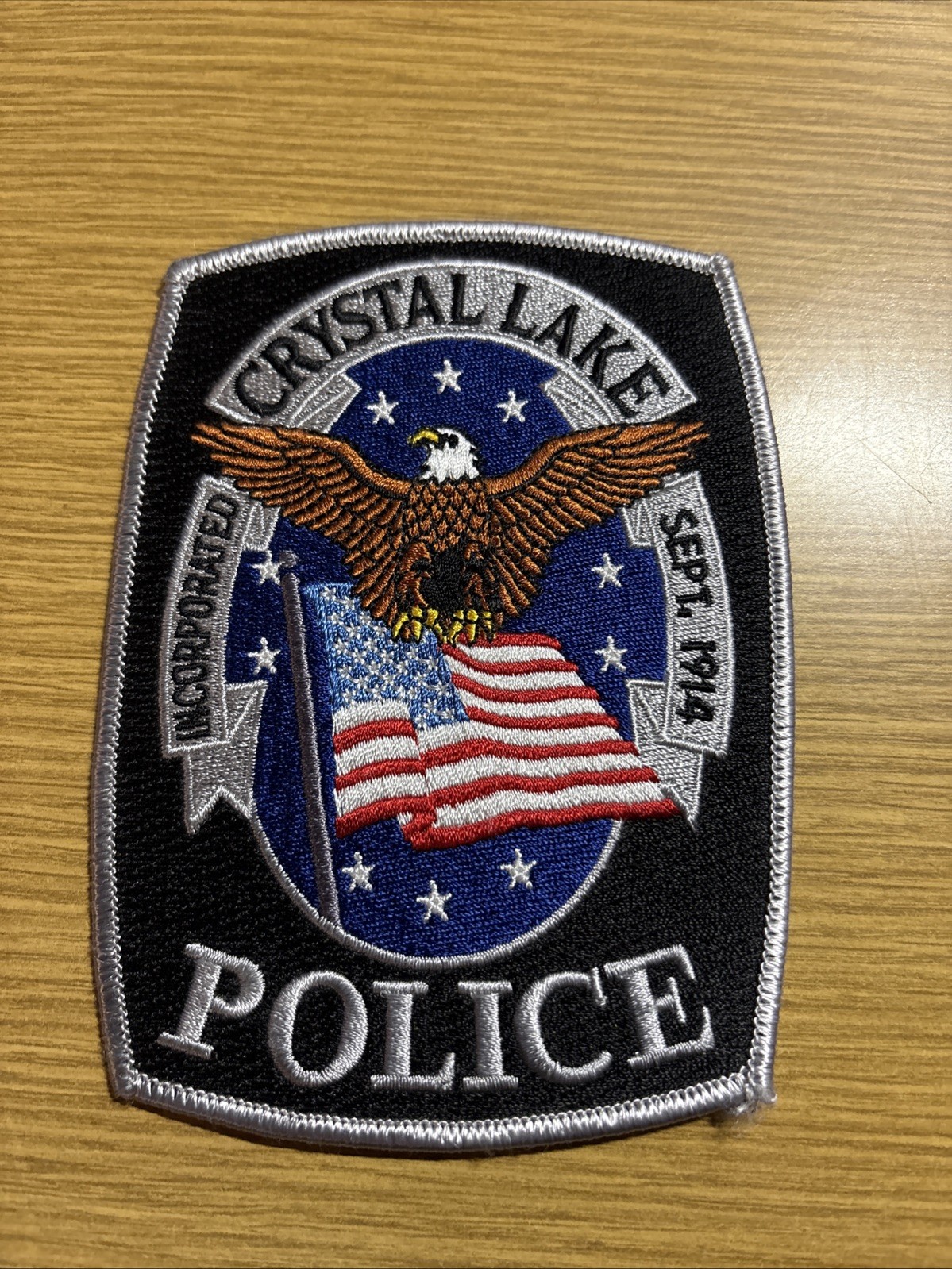 Crystal Lake Illinois Police Patch -Historical Memorabilia