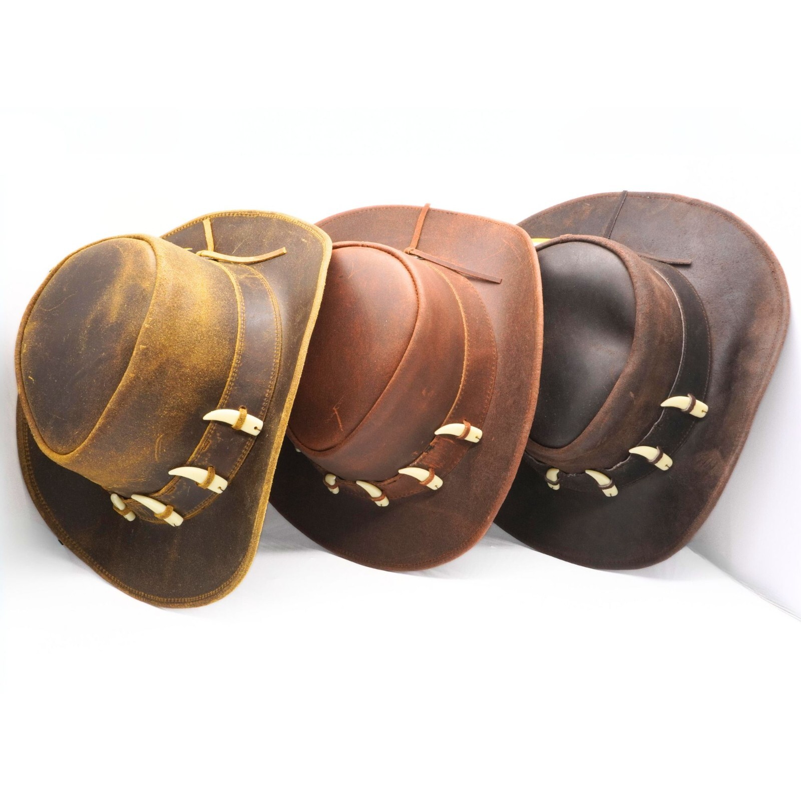 Resistance Australian Leather Hat with Crocodile Band Teeth - Dundee Style