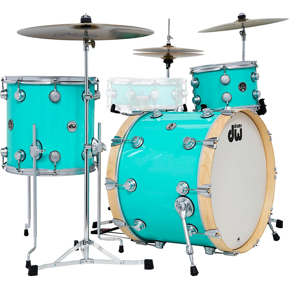 DW 3-Piece Collector's Series Santa Monica Shell Pack w/S Chrome HW Sea Foam Grn