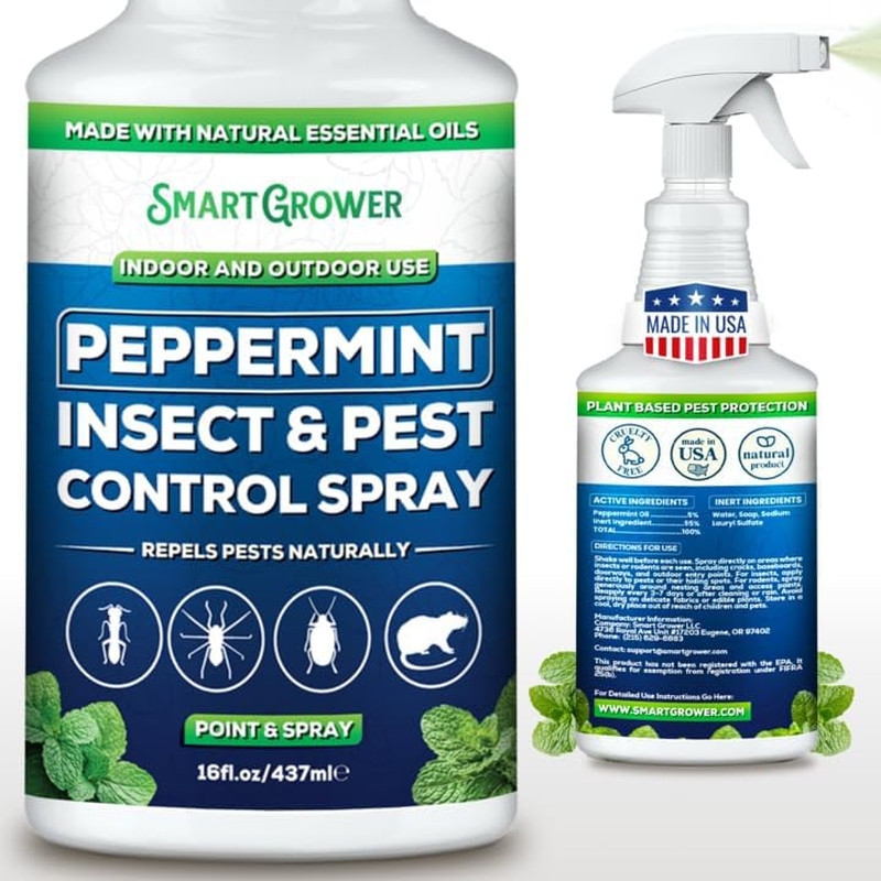 All Natural Peppermint Oil Insect & Pest Control Spray Repels Mice, Spiders, Ant