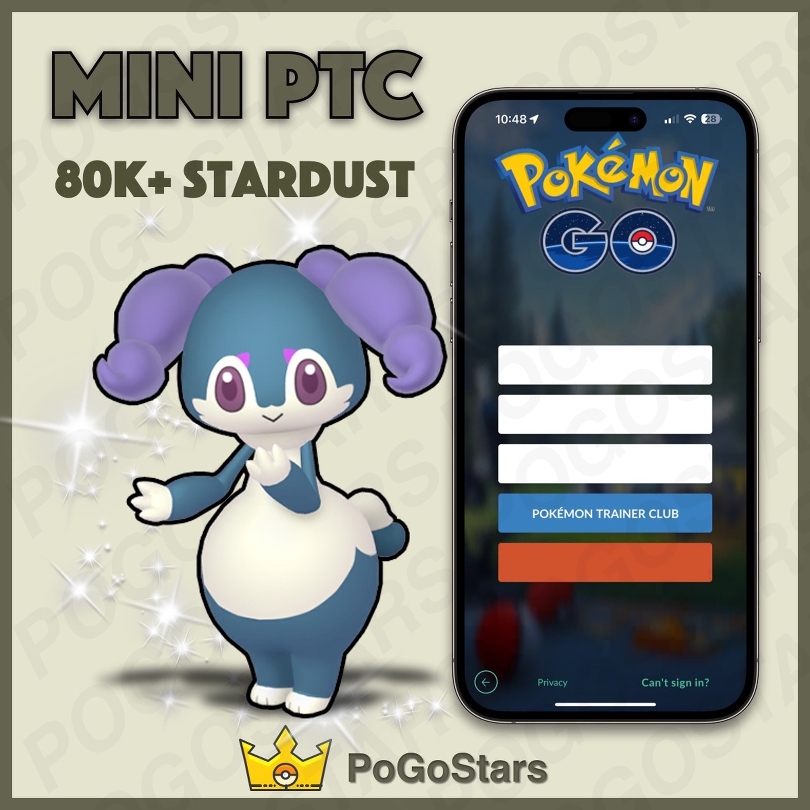 Pokémon PTC Go - Shiny Indeedee FEMALE - 80K Stardust✨Read Description✨