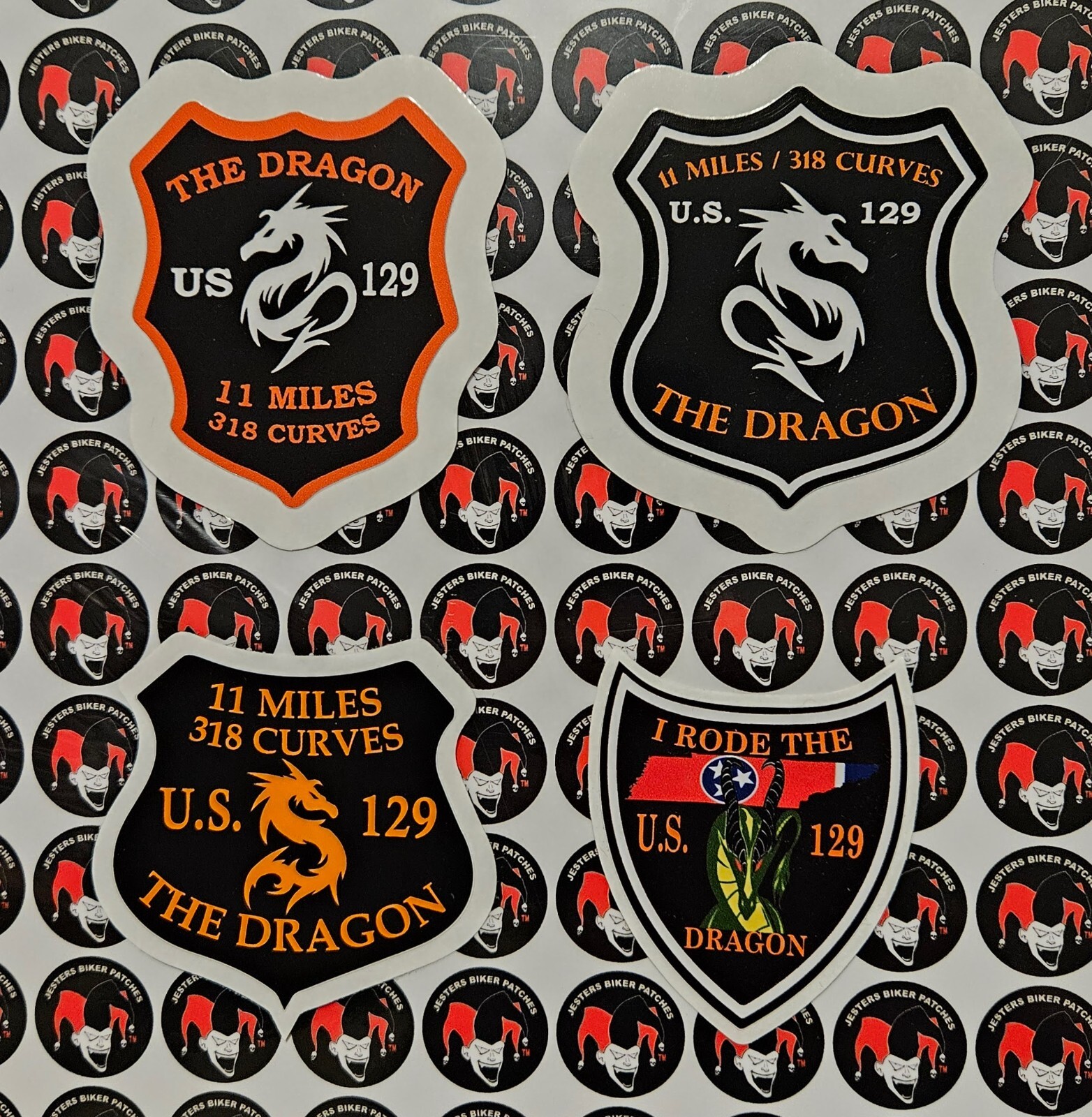 Lot of 4 I Rode The Dragon Highway 129 Tail Of The Dragon Sticker Decals #2