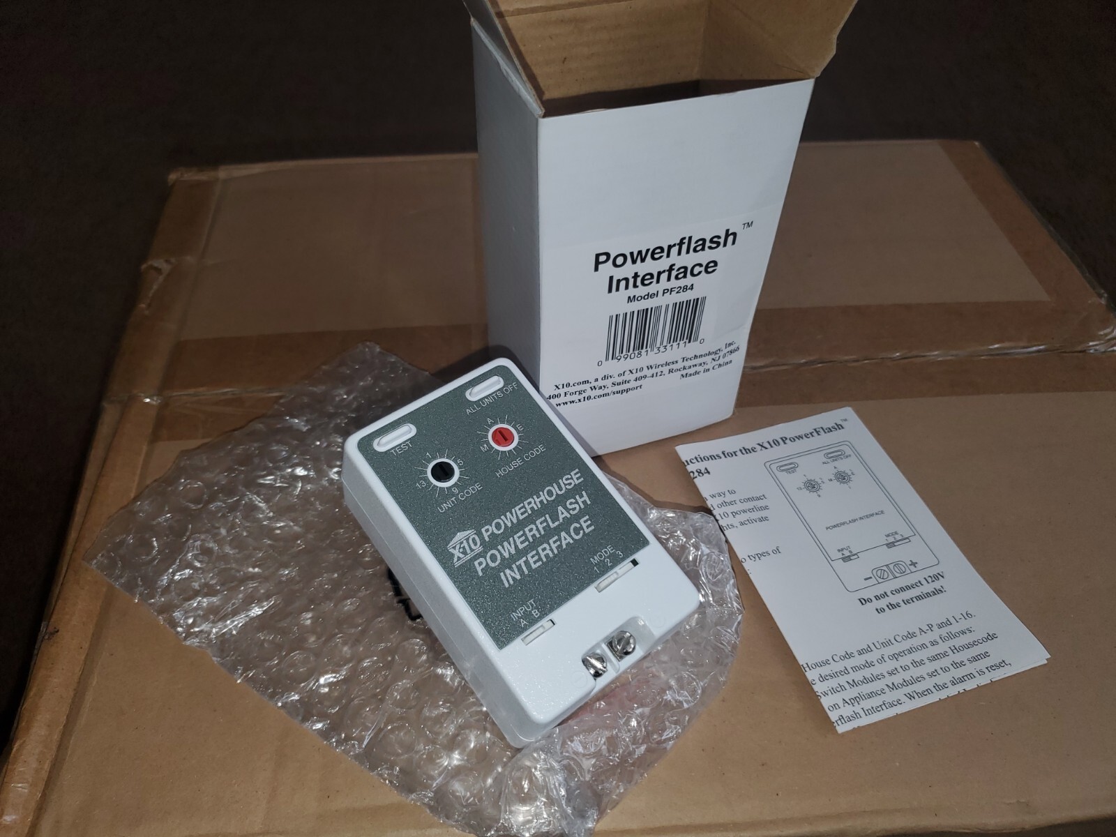 White X-10  Powerflash PF 284 Security Interface Module - Same As X10-Pro PSC01